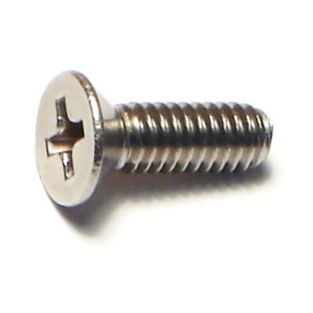 Midwest Fastener #8-32 x 1/2 in Phillips Flat Machine Screw, Plain 18-8 Stainless Steel, 100 PK 07171